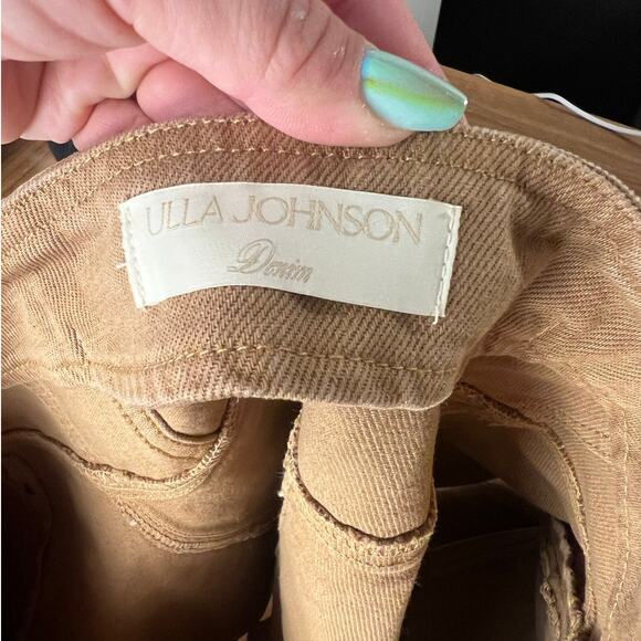 ULLA JOHNSON The Vera Light Brown Flared Denim Skirt Size US 4 - Picture 6 of 6